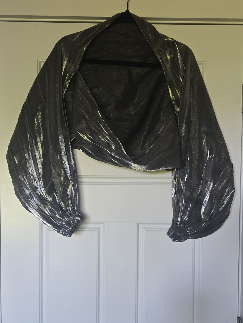 Metallic Black Evening Wrap Scarf